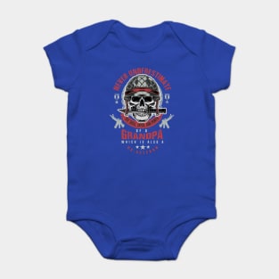 Grandpa Veteran Never Underestimate a Veteran Grandpa Father’s Day Gift Baby Bodysuit
